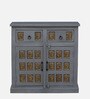 Santana Solid Wood Cabinet In Scratch Resistant Grey Distressed Finish