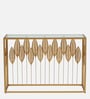 Santos Metal Console Table With Glass Top