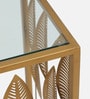 Santos Metal Console Table With Glass Top