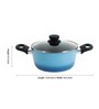 Sapphire Blue Forged 20Cm Cooking Pot with Lid- 2.3 Ltr