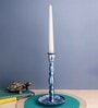 Sapphire Shine Blue & White Metal Candle Stand
