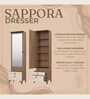 Sappora Dressing Table in Bella Noce & Highland Pine Color With Storage