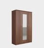 Sapporo 3 Door Wardrobe in Leon Teak finish with Full Mirror