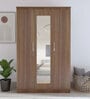 Sapporo 3 Door Wardrobe in Leon Teak finish with Full Mirror