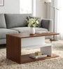 Sara Center Table In Classic Walnut And White Finish
