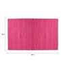 Pink Cotton 3 ft X 5 ft Hand Woven Dhurrie