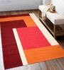 Multicolor Cotton Geometrical 4 X 6 Feet Machine Made Carpet