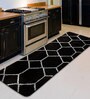 Black Microfibre 71 x 20 Inches Machine Made Floor Runner