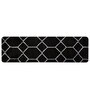 Black Microfibre 71 x 20 Inches Machine Made Floor Runner