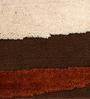 Brown Abstract Microfibre 3 ft x 5 ft Machine Made Carpet