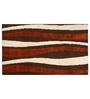 Brown Abstract Microfibre 3 ft x 5 ft Machine Made Carpet