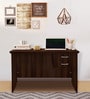 Sarcolite Office Table with 2 Drawers in Dark Walnut Colour