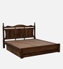 Sarni Sheesham Queen Size Bed In Scratch Resistant Provincial Teak Finish With Drawer Storage