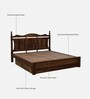 Sarni Sheesham Queen Size Bed In Scratch Resistant Provincial Teak Finish With Drawer Storage