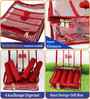 Red 4 Rod Bangle Box Jewellery Bag Organizer