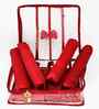 Red 4 Rod Bangle Box Jewellery Bag Organizer
