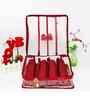 Red 4 Rod Bangle Box Jewellery Bag Organizer