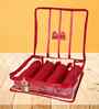 Red 4 Rod Bangle Box Jewellery Bag Organizer