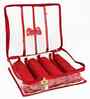Red 4 Rod Bangle Box Jewellery Bag Organizer