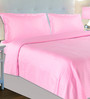 Pink Solid 210 TC Satin 1 Double King SizeBedsheet with 2 Pillow Covers