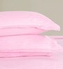 Pink Solid 210 TC Satin 1 Double King SizeBedsheet with 2 Pillow Covers