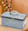 Grey Satin Makeup Jewellery Locker Organizer Box