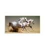 Satin Matt Running Horses Glass Finish Horizontal Wall Art