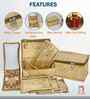 Golden Satin Necklace Jewellery Organizer Bag with 5 Pouches