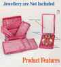Pink Satin Necklace Jewellery Organizer Bag with 5 Pouches