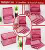Pink Satin Necklace Jewellery Organizer Bag with 5 Pouches