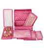 Pink Satin Necklace Jewellery Organizer Bag with 5 Pouches