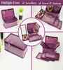 Purple Satin Necklace Jewellery Organizer Bag with 5 Pouches