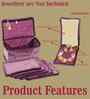 Purple Satin Necklace Jewellery Organizer Bag with 5 Pouches
