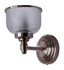 Satin Steel Wall Sconce with Rimmed Glass Shade