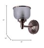 Satin Steel Wall Sconce with Rimmed Glass Shade
