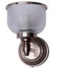 Satin Steel Wall Sconce with Rimmed Glass Shade