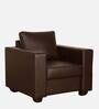 Sato Leatherette 1 Seater Sofa In Texas Brown Colour
