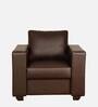 Sato Leatherette 1 Seater Sofa In Texas Brown Colour