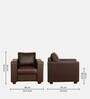 Sato Leatherette 1 Seater Sofa In Texas Brown Colour