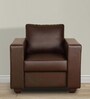 Sato Leatherette 1 Seater Sofa In Texas Brown Colour