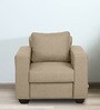 Sato Fabric 1 Seater Sofa in Beige Colour