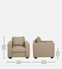 Sato Fabric 1 Seater Sofa in Beige Colour