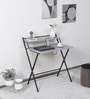 Sato Metal Foldable Study Table in Grey Finish