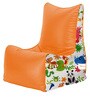 Sattva Animal Printed Kids XXL Chair Bean Bag with Beans in Orange Colour