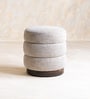 Saturn Pouf In Dark Walnut Finish