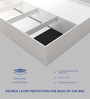 Satya  Queen Size Upholstered Bed In Blue Colour & White Colour With Box Storage