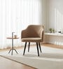 Savannah Bliss Suede Dining Chair In Tan Colour