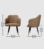 Savannah Bliss Suede Dining Chair In Tan Colour