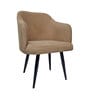 Savannah Bliss Suede Dining Chair In Tan Colour