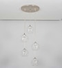Savannah Modern Five-Light Ceiling Pendant In Stainless Steel With Clear Glass Shade